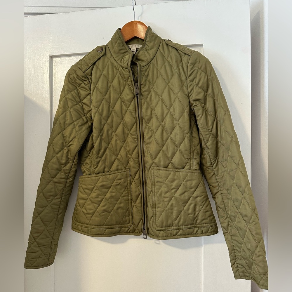Burberry Brit Edgefield Quilted Nova Check Full Zip Up Jacket